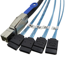 Factory Support Custom High Quality 12GB MINI SAS Cable SFF-8644 to 4 SATA 7P Disk Data Cable